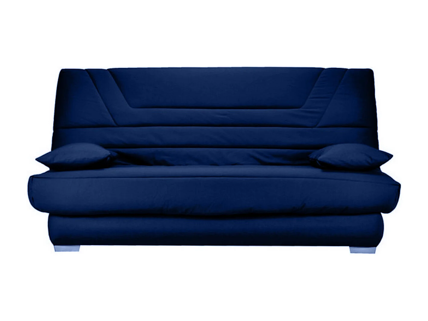 Banquette Clic Clac tissu matelas Bultex 14cm avec rangement Bary-Couleur Bleu marine-130x190