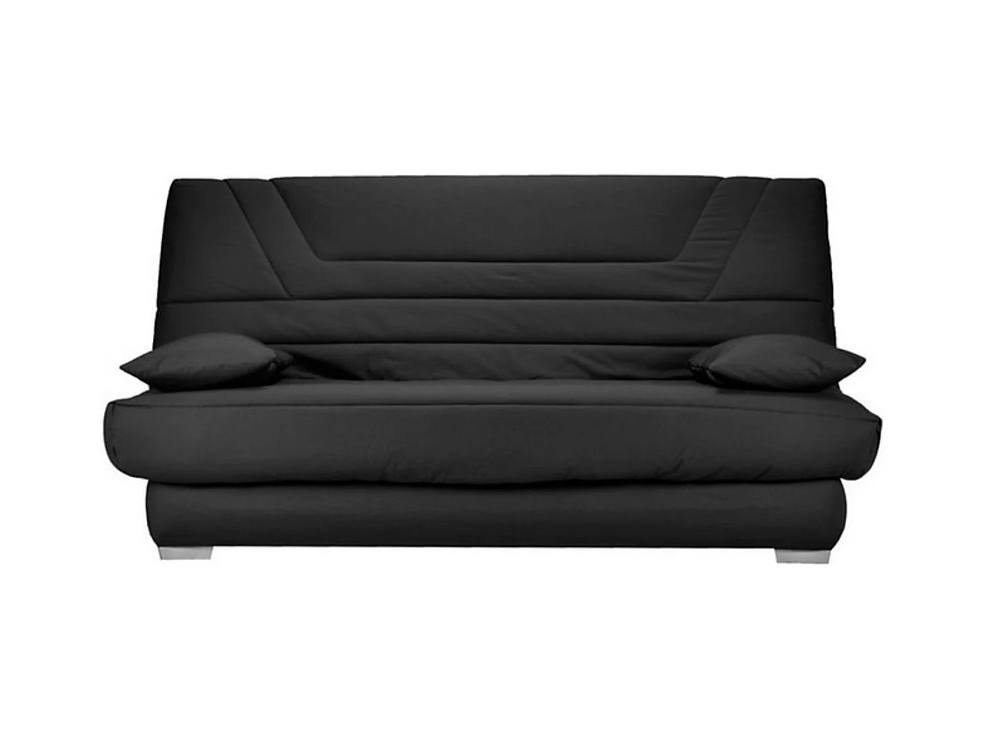 Banquette Clic Clac tissu matelas Bultex 14cm avec rangement Bary-Couleur Gris foncé chiné-140x190