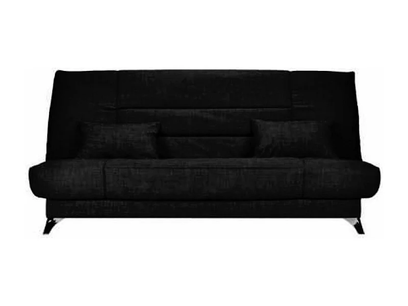 Banquette Clic-clac tissu 130x190 matelas Starflex 13cm avec rangement Malax-Couleur Noir