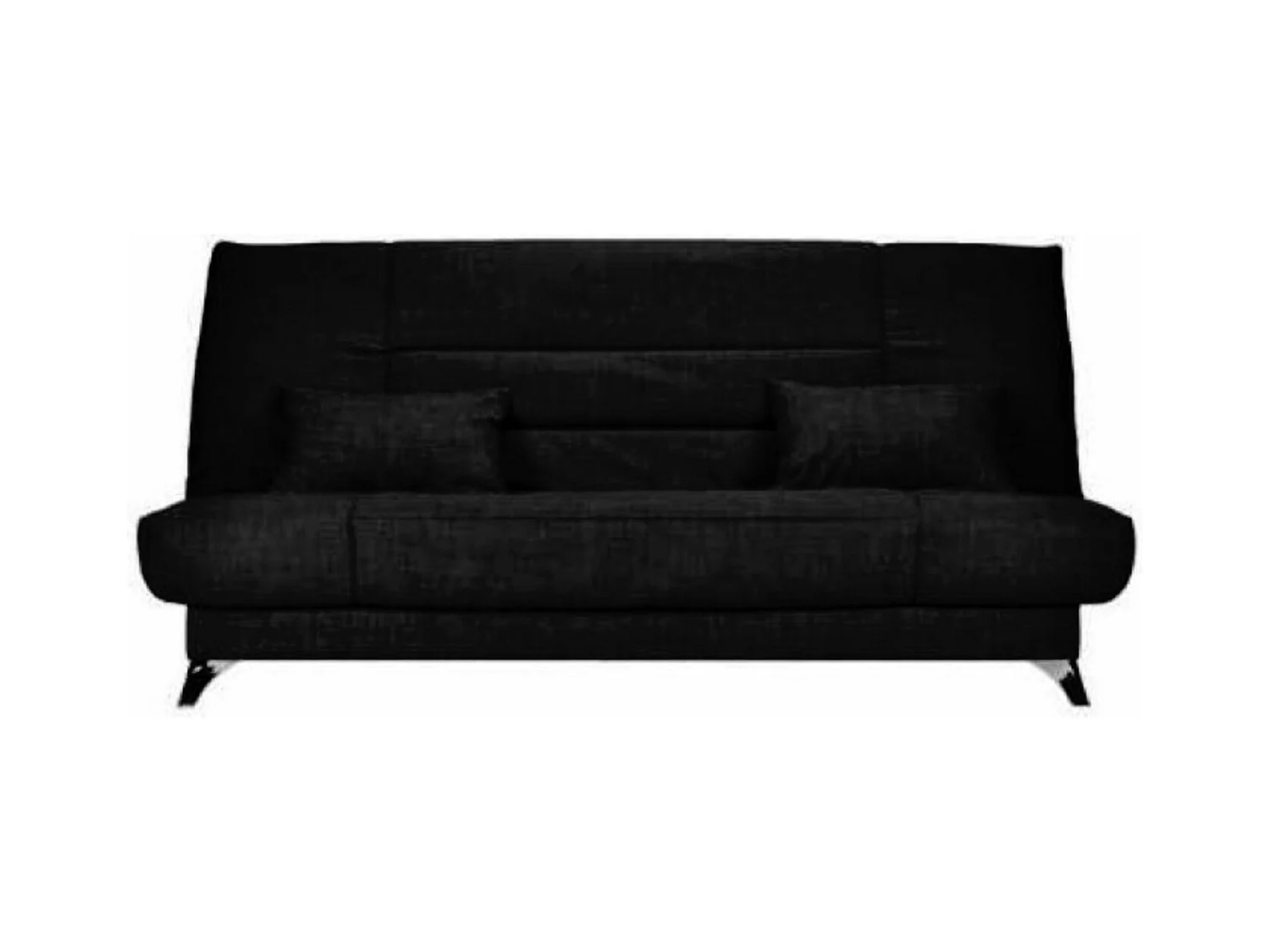 Banquette Clic-clac tissu 130x190 matelas Starflex 13cm avec rangement Malax-Couleur Noir