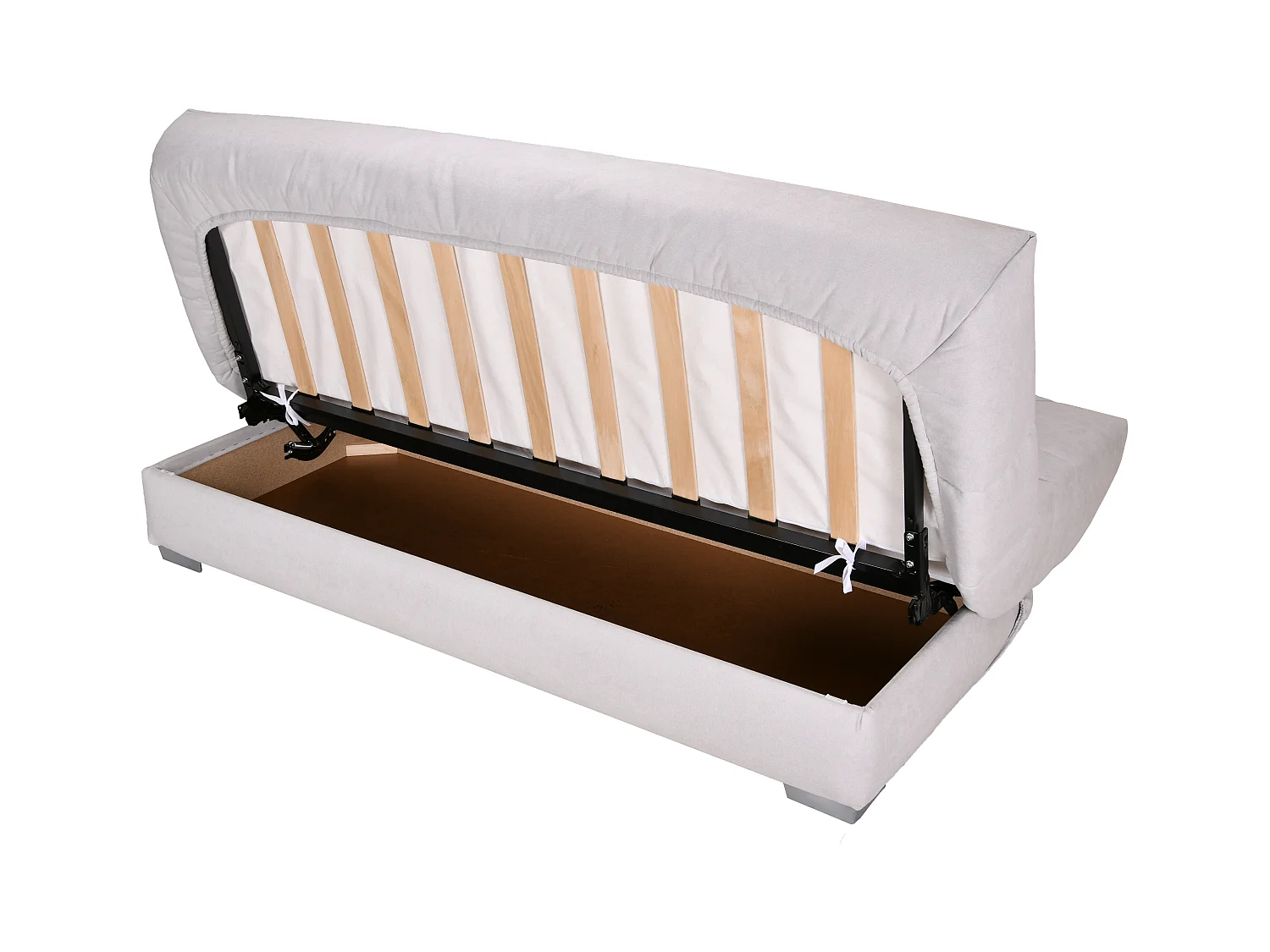 Banquette Clic-clac tissu 130x190 matelas Bultex 14cm avec rangement Zéa-Couleur Bleu cyan