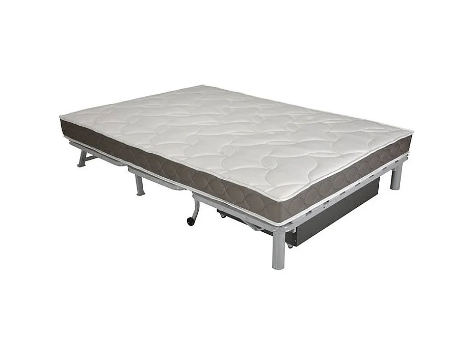 BZ bankstof 140x200 cm Bultex matras 15 cm Celia-Kleur Lichtgrijs-Opslagruimte Met opbergruimte