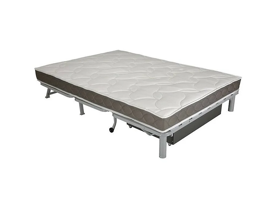 BZ bankstof 140x200 cm Bultex matras 15 cm Celia-Kleur Lichtgrijs-Opslagruimte Met opbergruimte