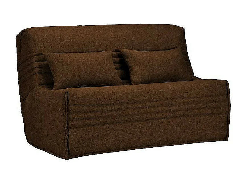 Banquette BZ tissu 140x200 matelas Bultex 15cm Celia-Couleur Marron