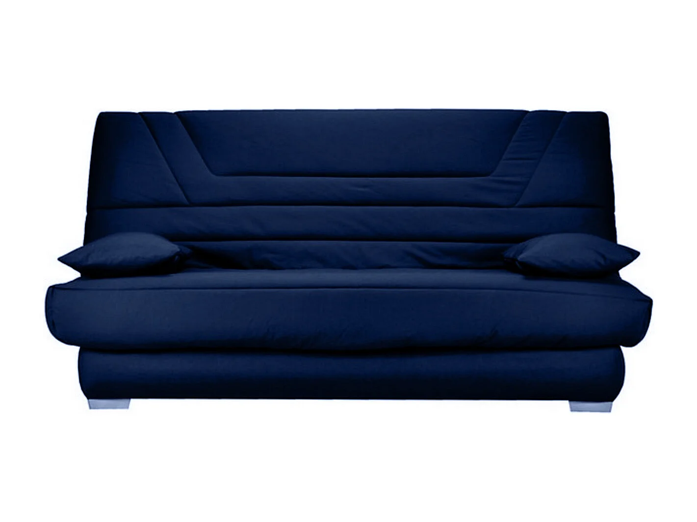 Banquette Clic Clac tissu matelas Bultex 14cm avec rangement Bary-Couleur Bleu marine-140x190