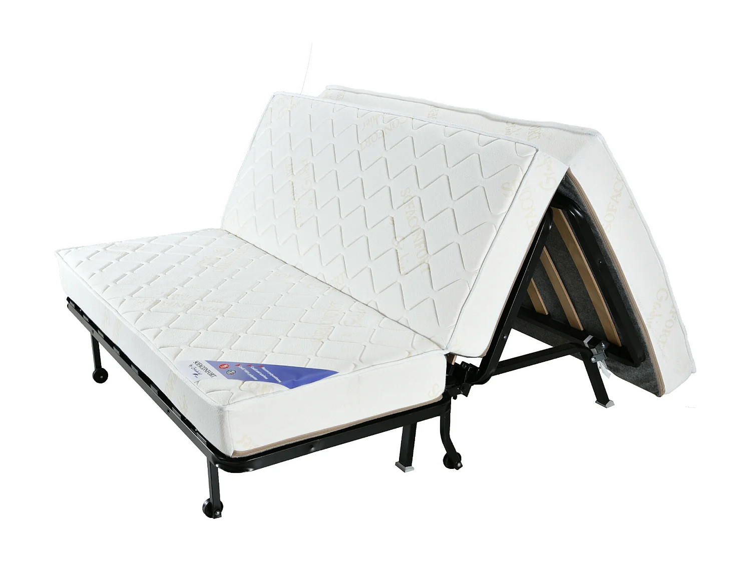 Banquette BZ tissu matelas Bultex 12cm 140x190 Bounty-Couleur Noir