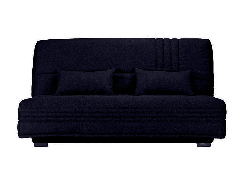 Canapé clic clac tissu avec rangement matelas Sofaconfort 17cm Parko 193cm-Couleur Bleu foncé