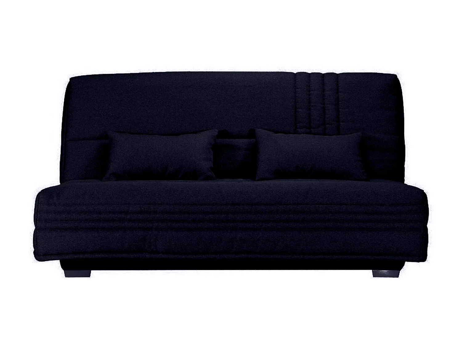 Canapé clic clac tissu avec rangement matelas Sofaconfort 17cm Parko 193cm-Couleur Bleu foncé