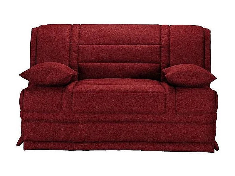 Banquette BZ tissu matelas Starconfort 15cm Pardo-Couleur Bordeaux-140x200-Coffre de rangement Avec rangement