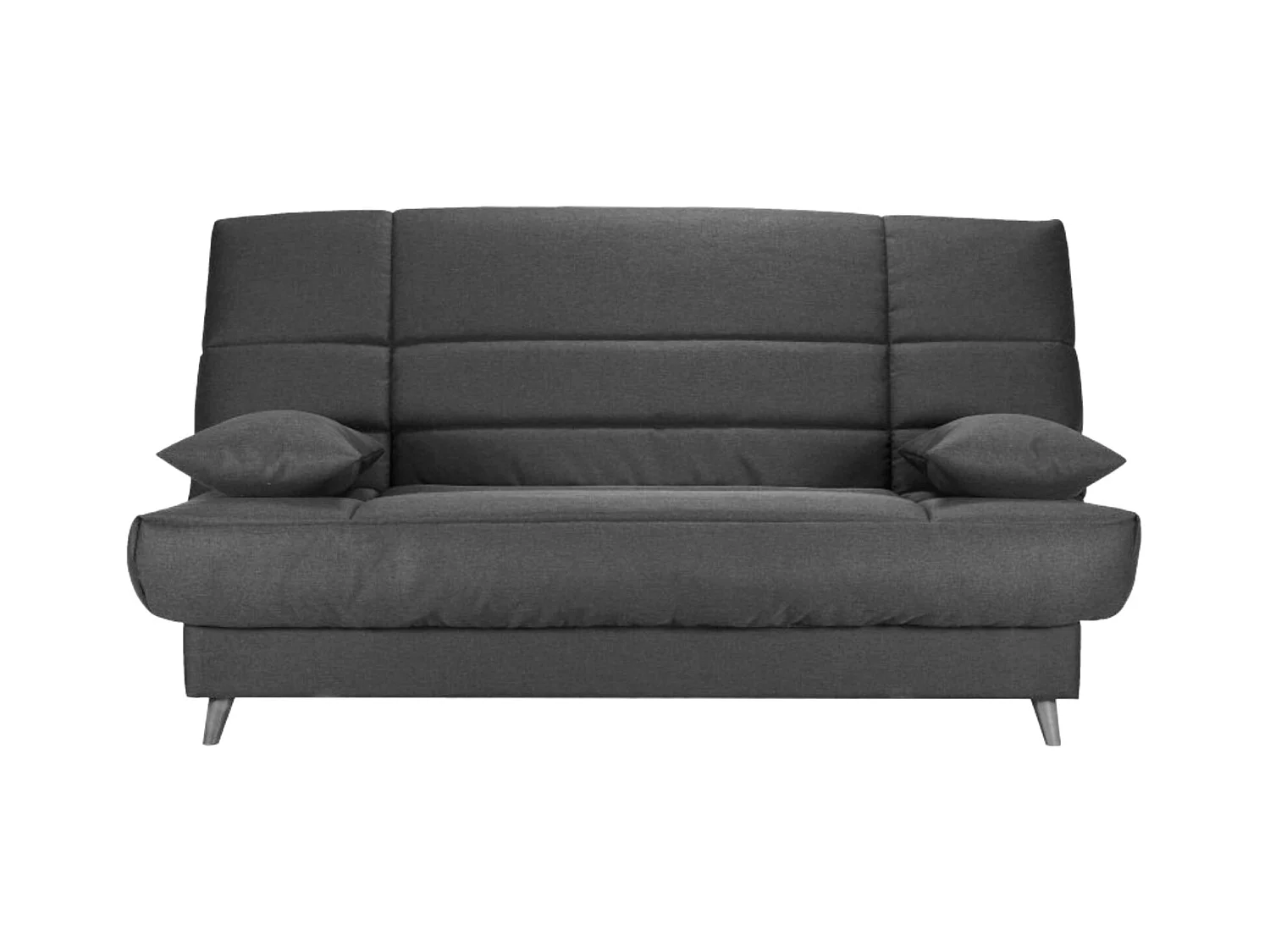 Banquette Clic-clac tissu 130x190 matelas Bultex 14cm avec rangement Boky-Couleur Gris