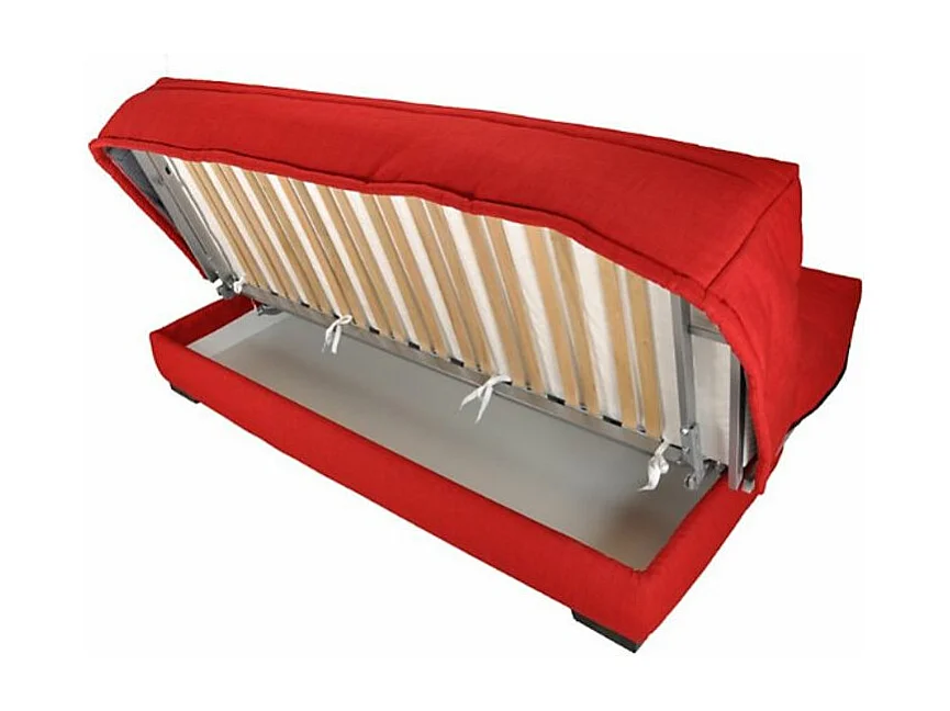 Canapé clic clac microfibre avec rangement matelas Starlux 17cm Minel 207cm-Couleur Marron Foncé