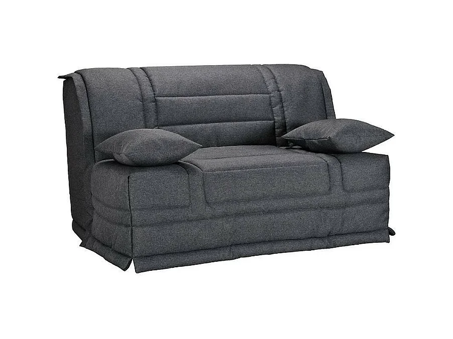 Banquette BZ tissu matelas 12cm Venus-Couleur Gris foncé-140x200