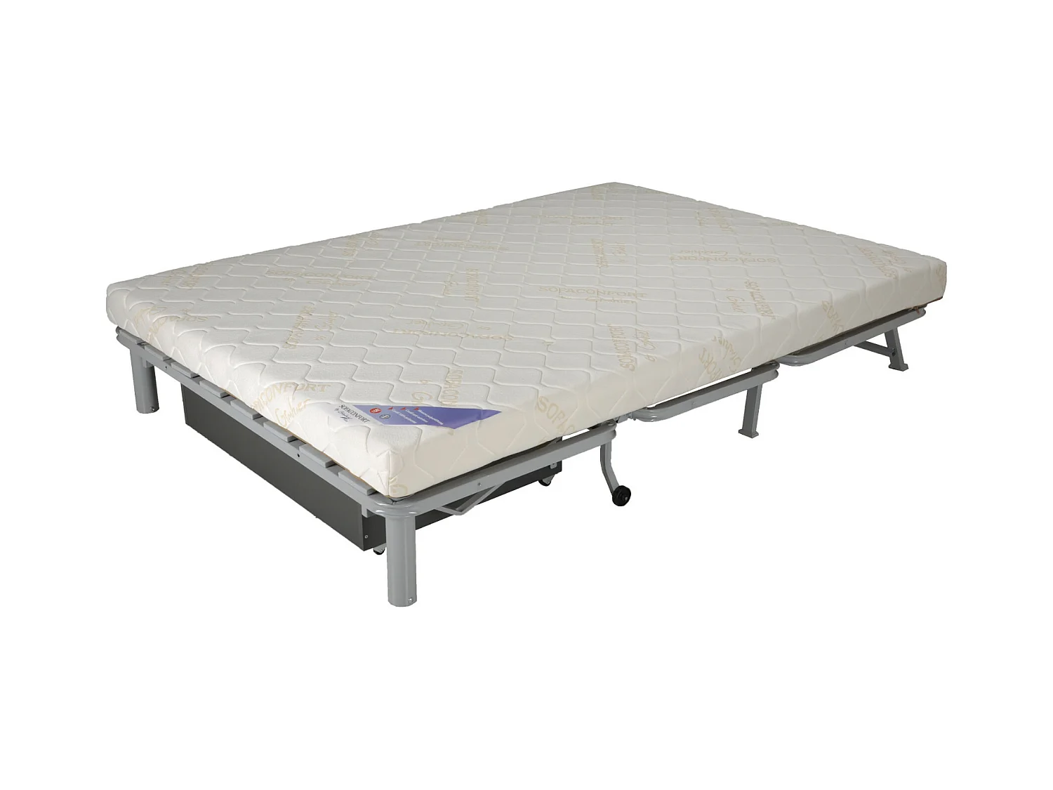 Banquette BZ tissu matelas 12cm Venus-Couleur Gris foncé-140x200