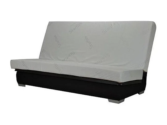 Banquette Clic-clac tissu 130x190 matelas Starflex 13cm avec rangement Folken-Couleur Bleu cyan