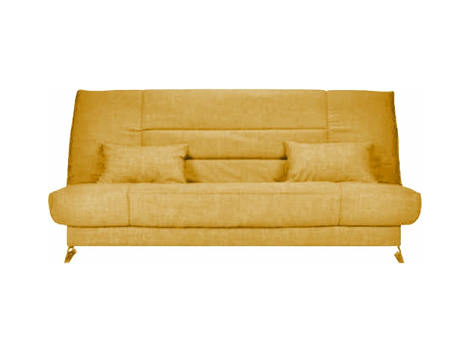 Banquette Clic-clac tissu 130x190 matelas Starflex 13cm avec rangement Malax-Couleur Jaune curry