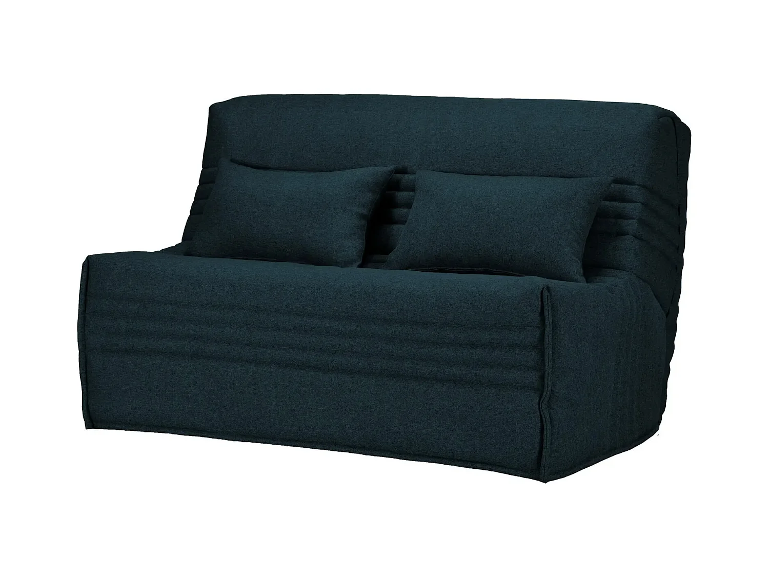 Banquette BZ tissu 140x200 matelas Bultex 15cm Celia-Couleur Bleu foncé