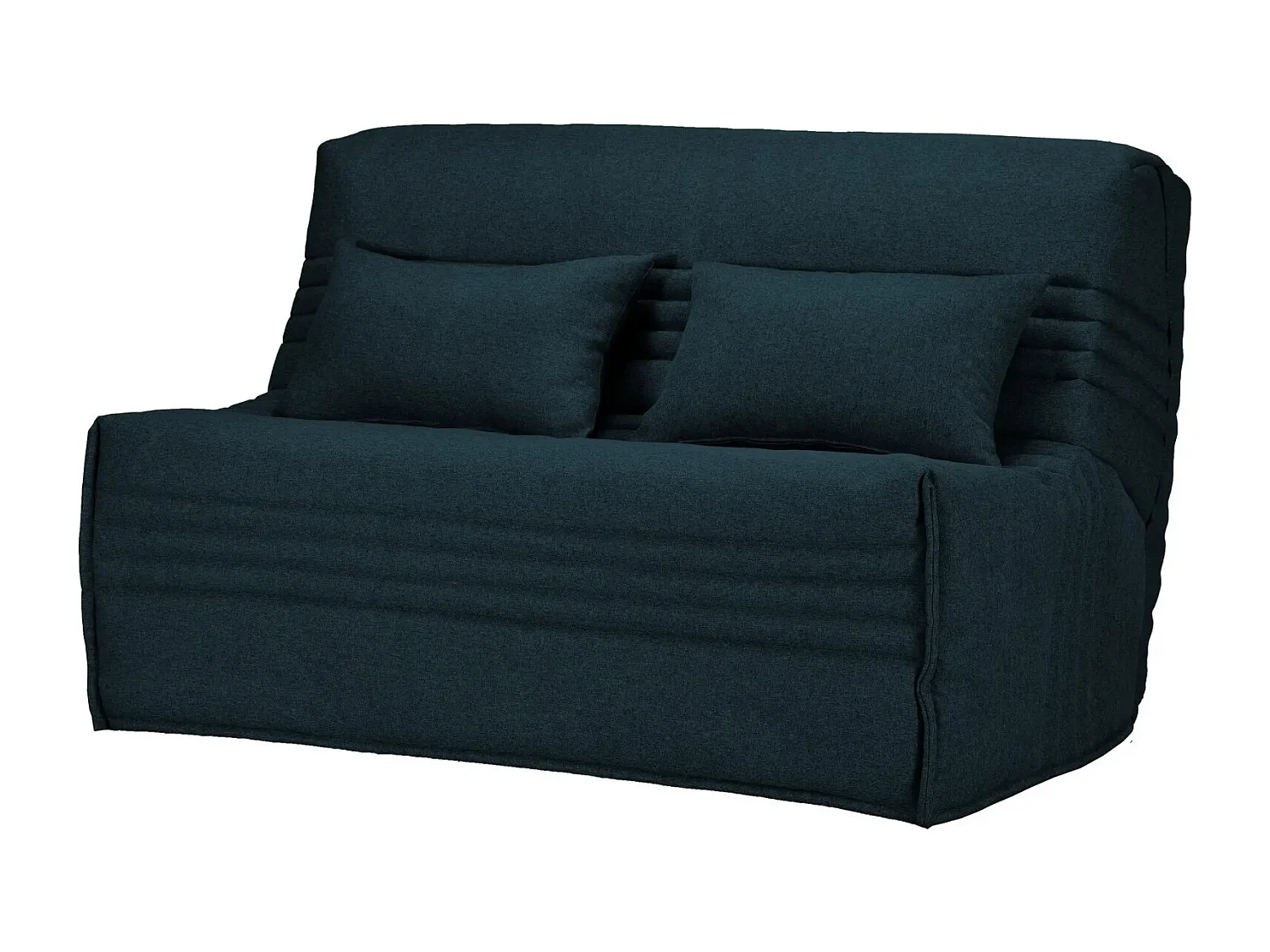 Banquette BZ tissu 140x200 matelas Bultex 15cm Celia-Couleur Bleu foncé