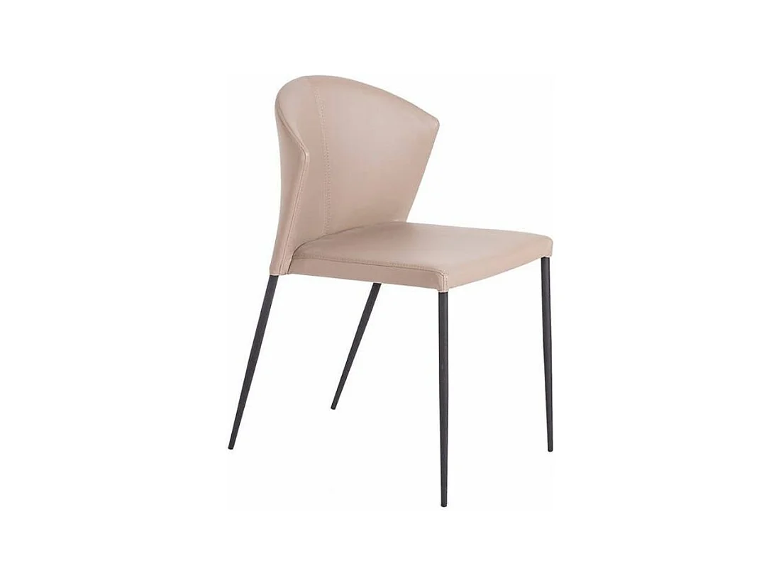 Chaise similicuir et acier noir Ekino - lot de 2-Couleur Aqua 02 Crème