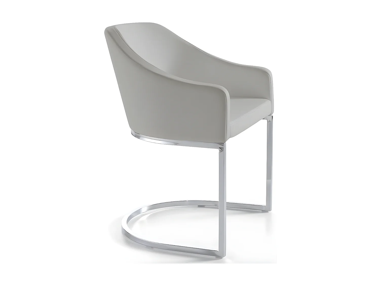 Fauteuil design simili cuir et pieds acier inoxydable Arka - Lot de 2-Couleur Aqua 72 Gris foncé