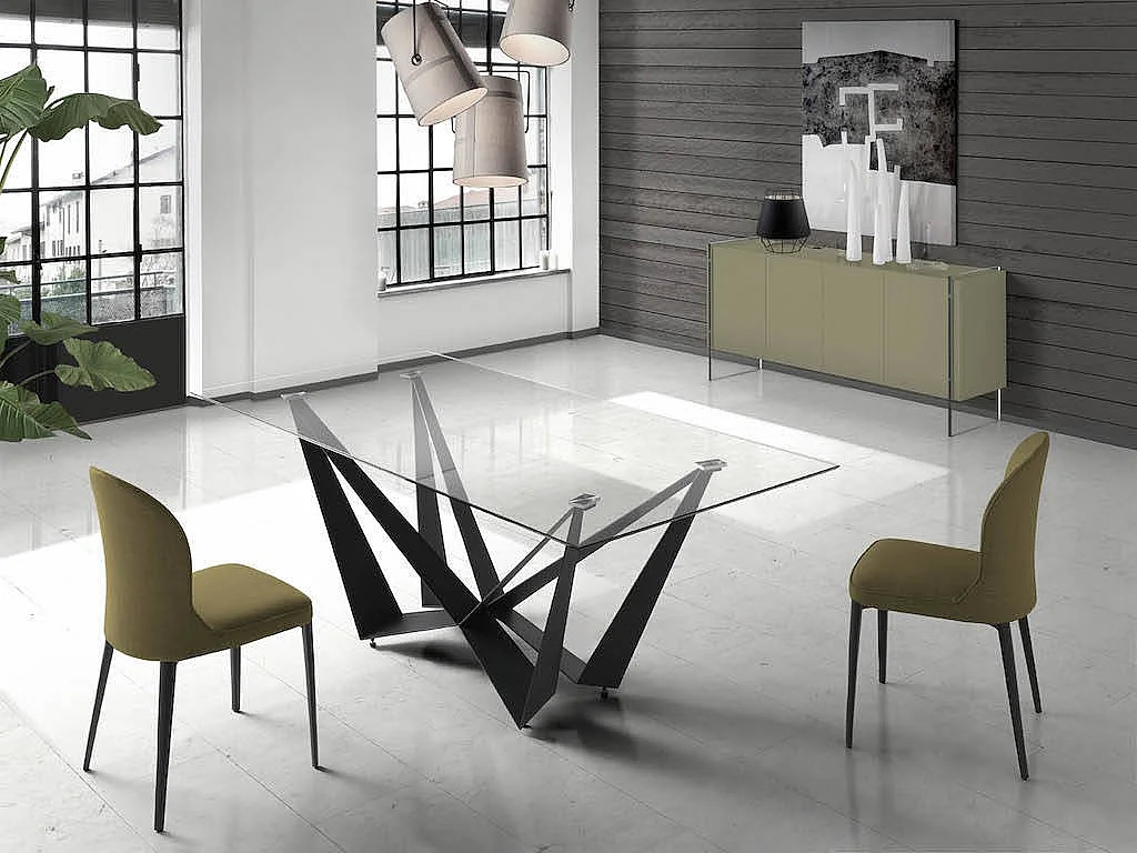 Chaise tissu et pieds acier noir Ekinawa - Lot de 2-Couleur DUO 01