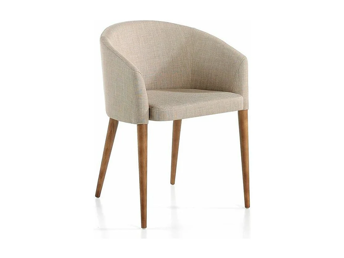 Fauteuil bois noyer et tissu Briza - Lot de 2-Couleur MIRAGE 01