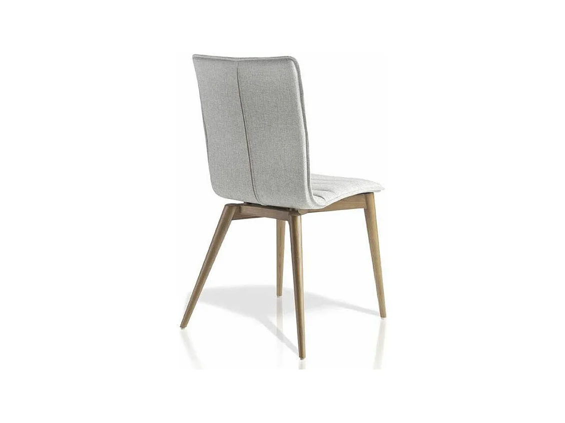 Stoel in walnootkleurig essenhout en Luza stof - Set van 2-Kleur DUO 14