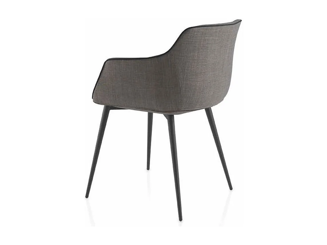 Chaise en tissu et pieds en acier Keva - Lot de 2-Couleur DUO 01