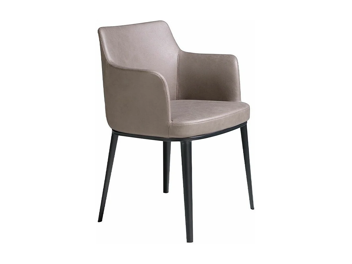 Chaise en tissu de vison et pieds en acier noir Raka - Lot de 2-Couleur MIRAGE 10