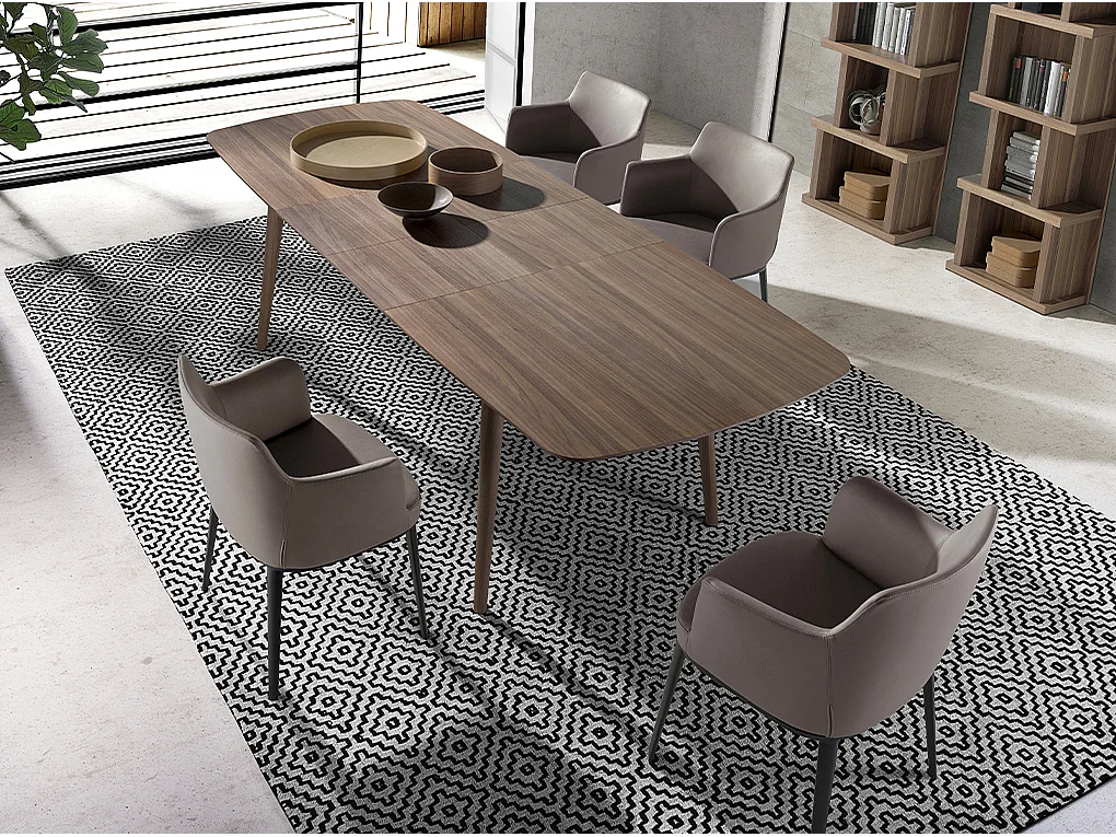 Chaise en tissu de vison et pieds en acier noir Raka - Lot de 2-Couleur MIRAGE 10