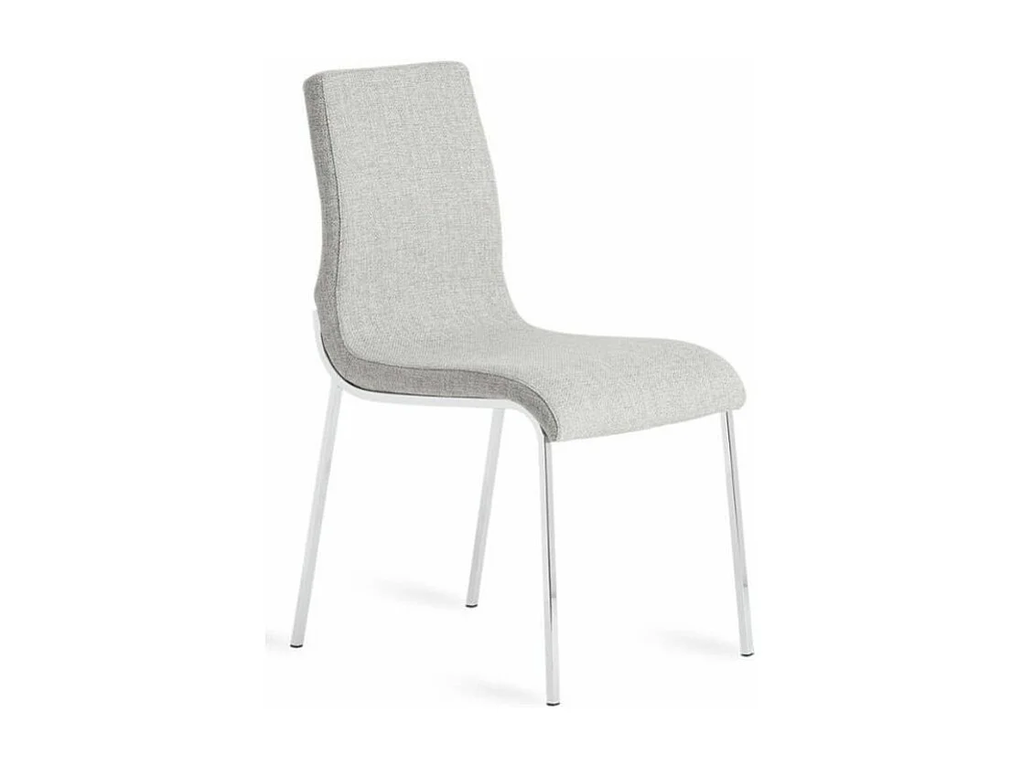 Dayna designstoel in kunstleer en chroomstalen poten - Set van 4-Kleur Aqua 02 Crème