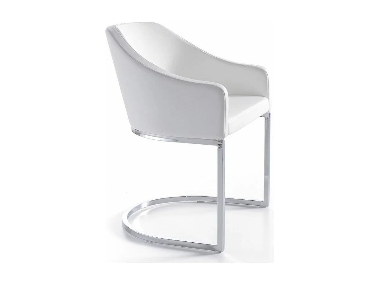 Fauteuil design simili cuir et pieds acier inoxydable Arka - Lot de 2-Couleur Aqua 75 Gris anthracite