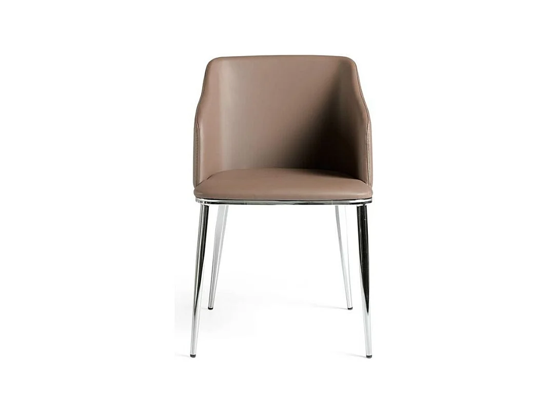 Dyana moderne faux fauteuil en chroomstalen poten - Set van 2-Kleur Aqua 68 Donkerblauw