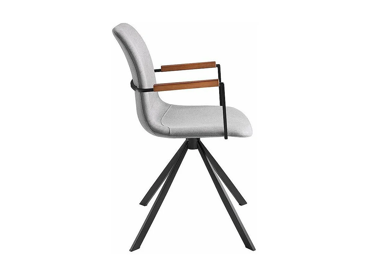 Chaise pivotante tissu gris et pieds acier noir Jade - Lot de 2-Couleur MIRAGE 91