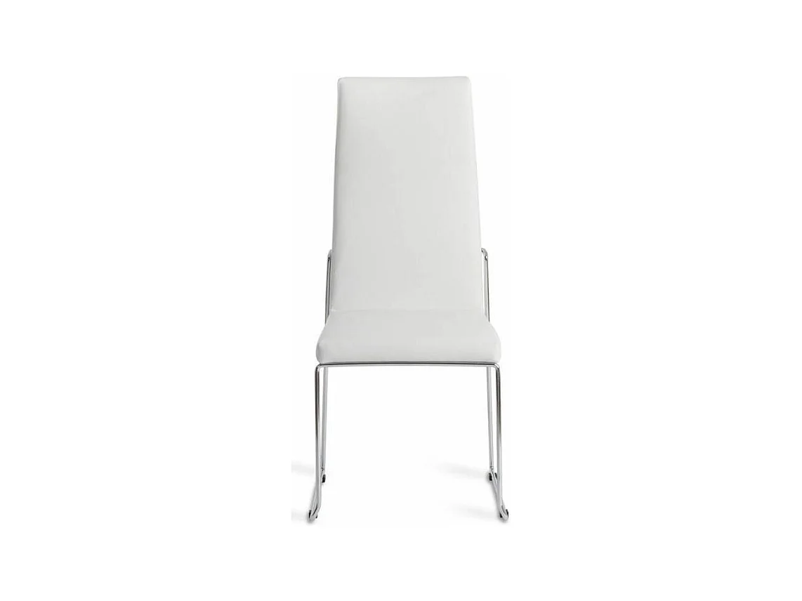 Chaise similicuir et pieds acier inoxydable Capitona - Lot de 4-Couleur Aqua 02 Crème