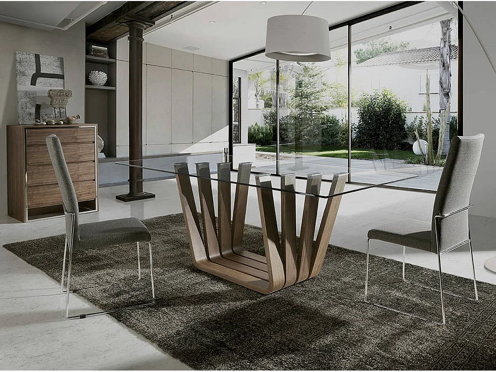 Chaise similicuir et pieds acier inoxydable Capitona - Lot de 4-Couleur Aqua 02 Crème