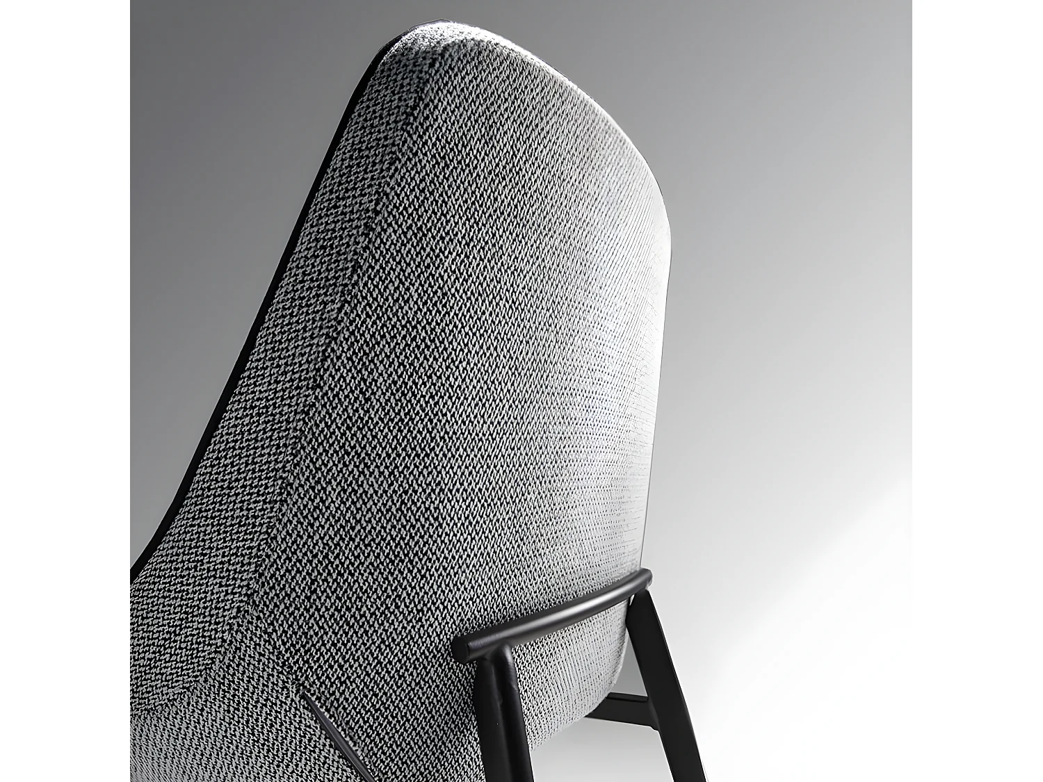 Kabesa grijze stoffen stoel en zwart stalen poten - Set van 2-Kleur DUO 14