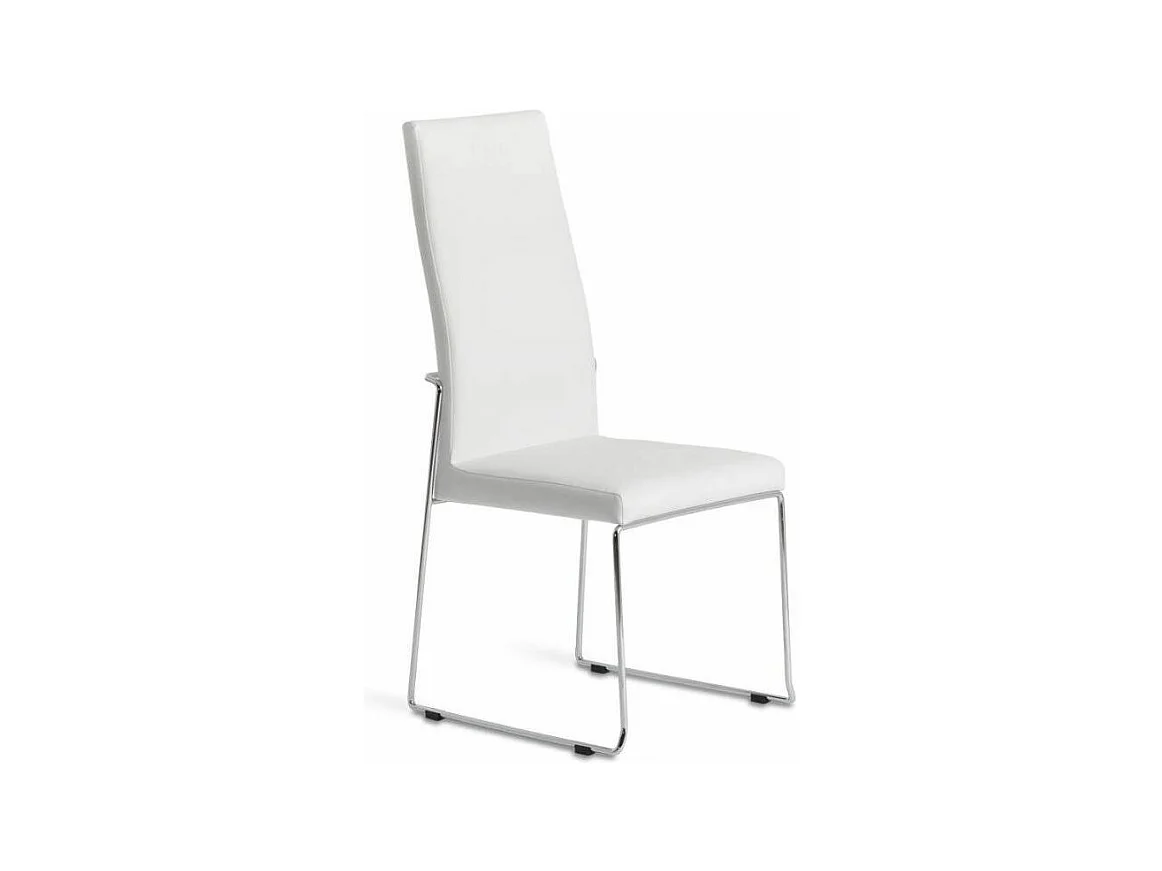 Chaise similicuir et pieds acier inoxydable Capitona - Lot de 4-Couleur Aqua 11 Camel