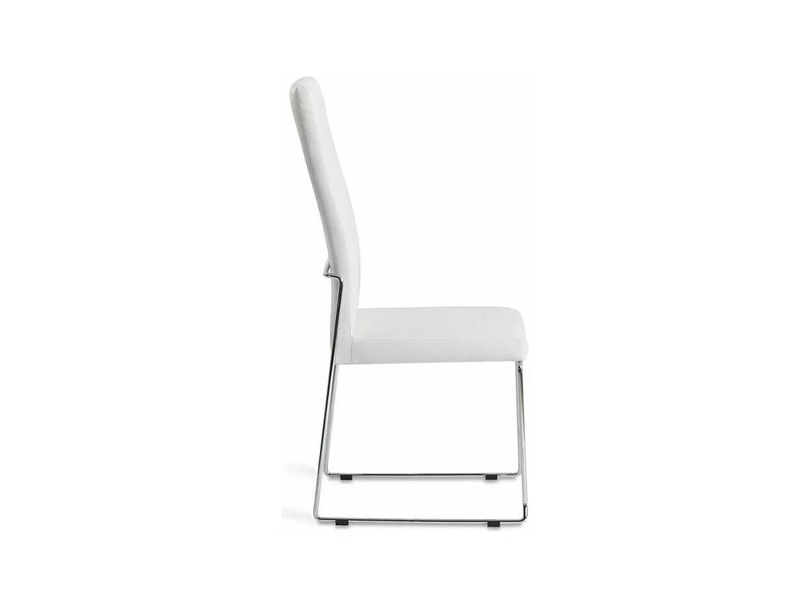 Chaise similicuir et pieds acier inoxydable Capitona - Lot de 4-Couleur Aqua 11 Camel