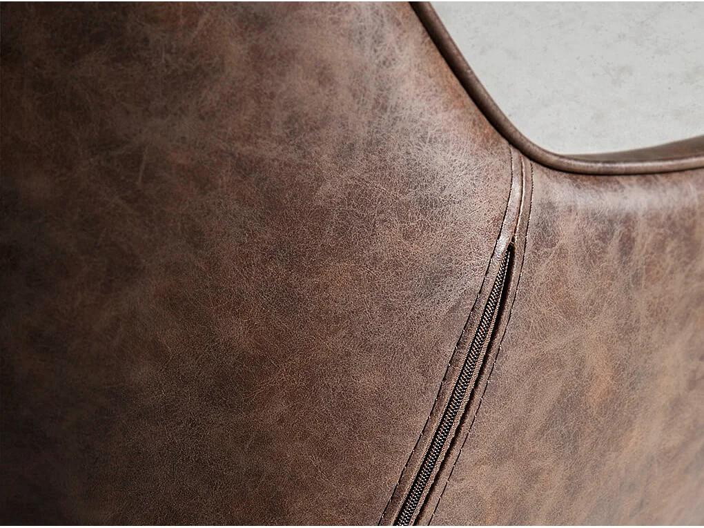 Chaise design bois massif de frêne et simili cuir capitonné Kida - Lot de 2-Couleur Aqua 23 Chocolat