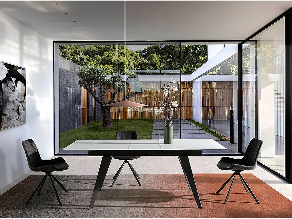 Chaise pivotante tissu gris et pieds acier noir Ella - Lot de 2-Couleur MIRAGE 10