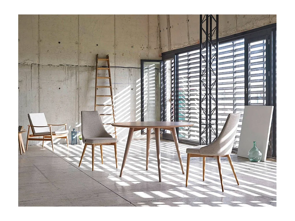 Chaise bois de frêne couleur noyer et tissu Louana - Lot de 2-Couleur DUO 16