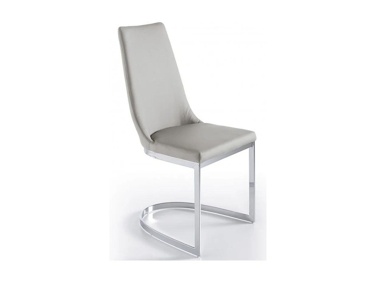 Chaise design simili cuir et acier chromé Stari - Lot de 4-Couleur Aqua 23 Chocolat