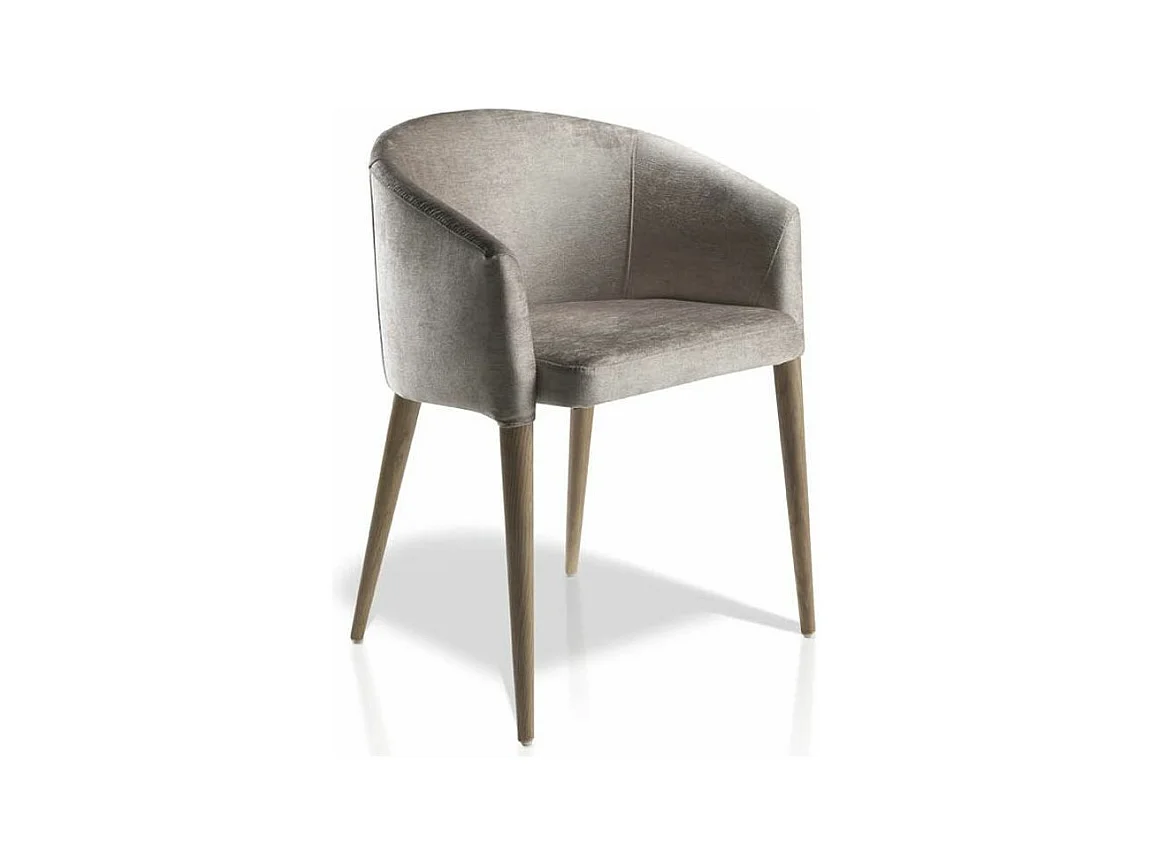 Fauteuil bois noyer et tissu Briza - Lot de 2-Couleur MIRAGE 95