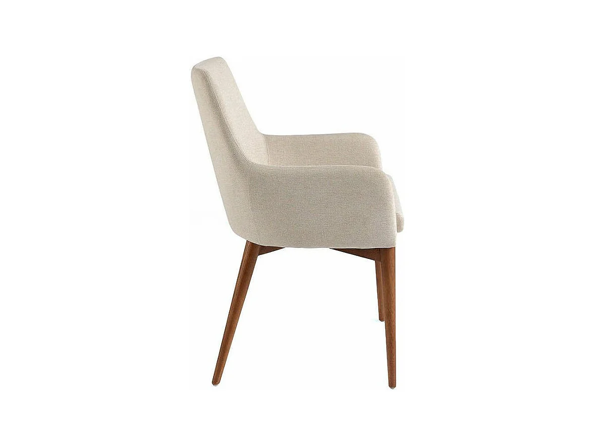 Orna fauteuil van notenhout en kunstleer - Set van 2-Kleur Aqua 18 Donker Taupe