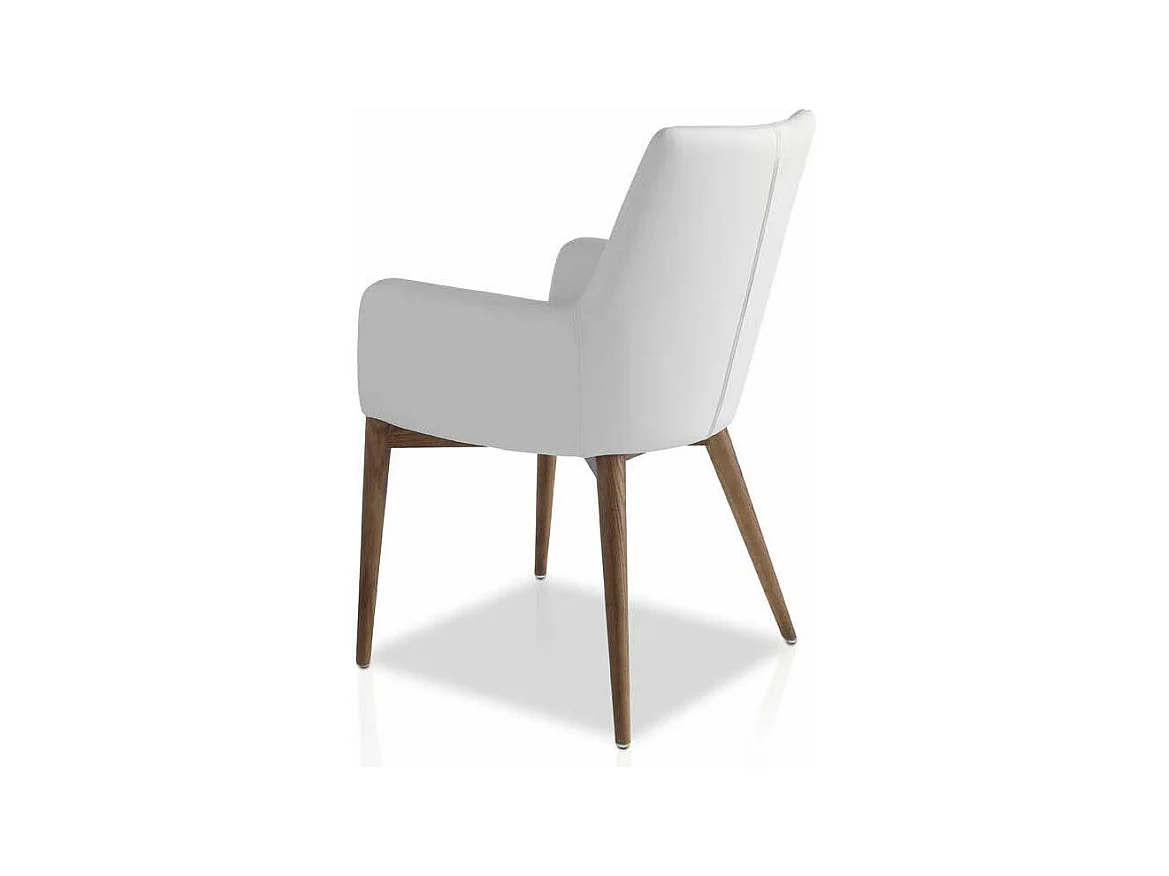 Orna fauteuil van notenhout en kunstleer - Set van 2-Kleur Aqua 18 Donker Taupe