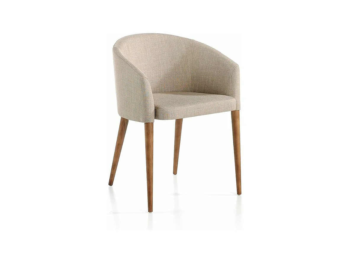 Amandine stoel van essenhout en beige stof - Set van 2-Kleur Aqua 07 Zand