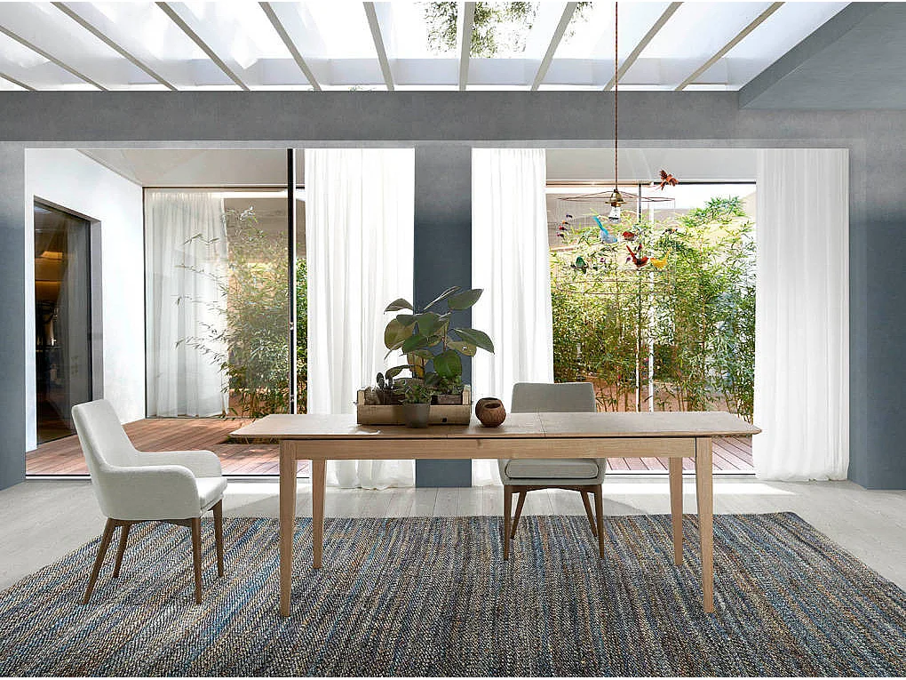 Orna fauteuil van notenhout en kunstleer - Set van 2-Kleur Aqua 68 Donkerblauw