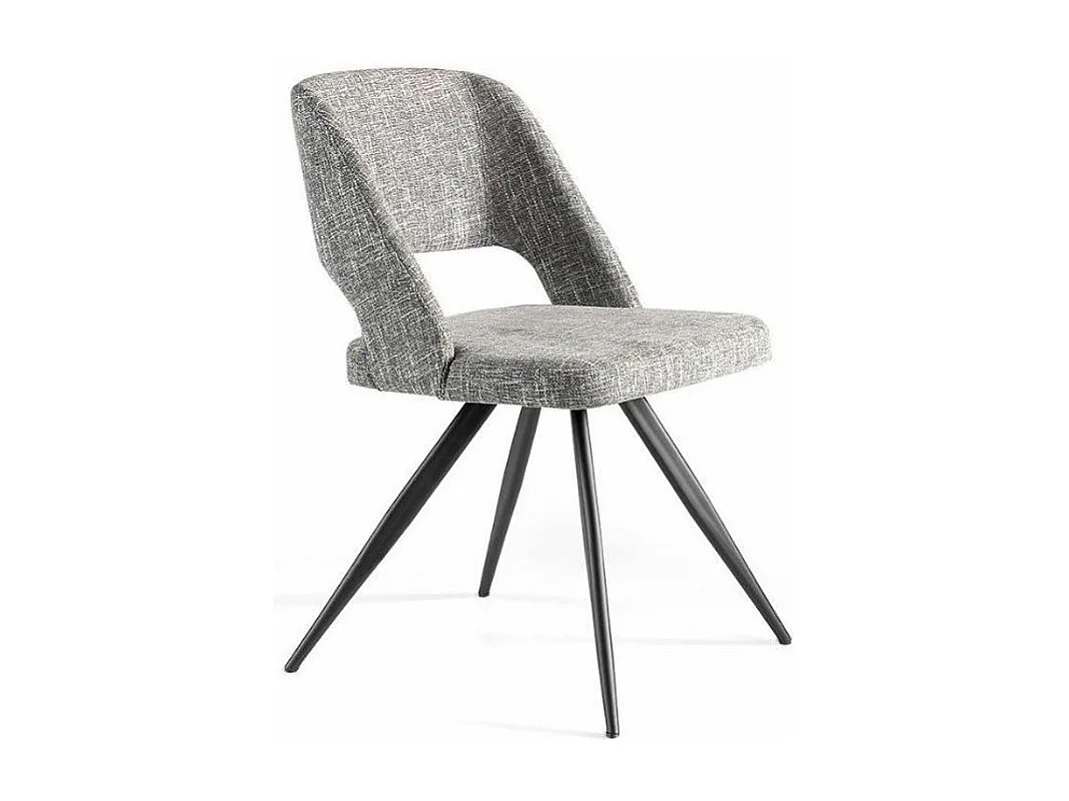 Chaise tissu et pieds acier noir Kaninawa - lot de 2-Couleur DUO 67