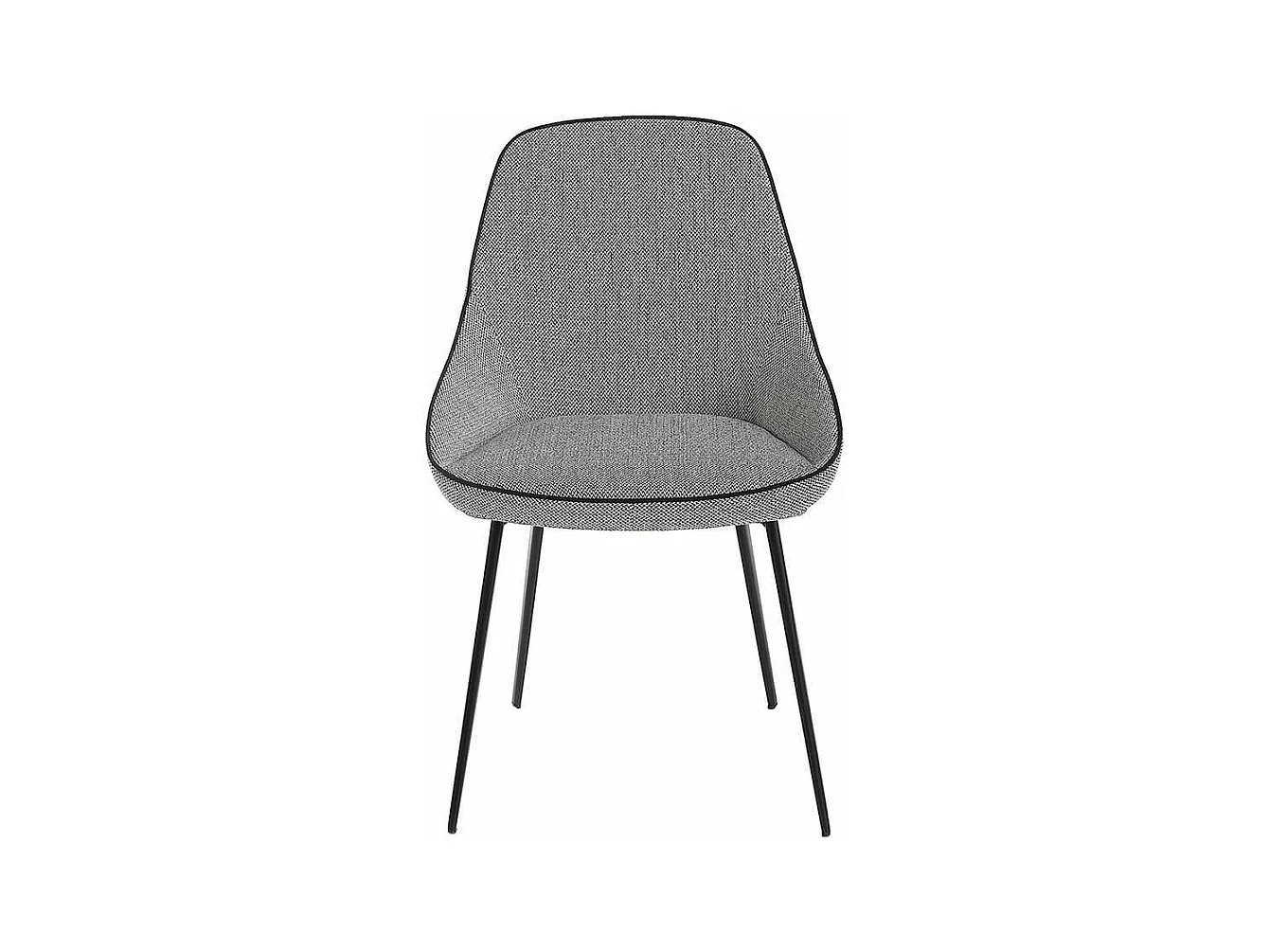 Chaise en tissu gris et pieds en acier noir Kabesa - Lot de 2-Couleur MIRAGE 45