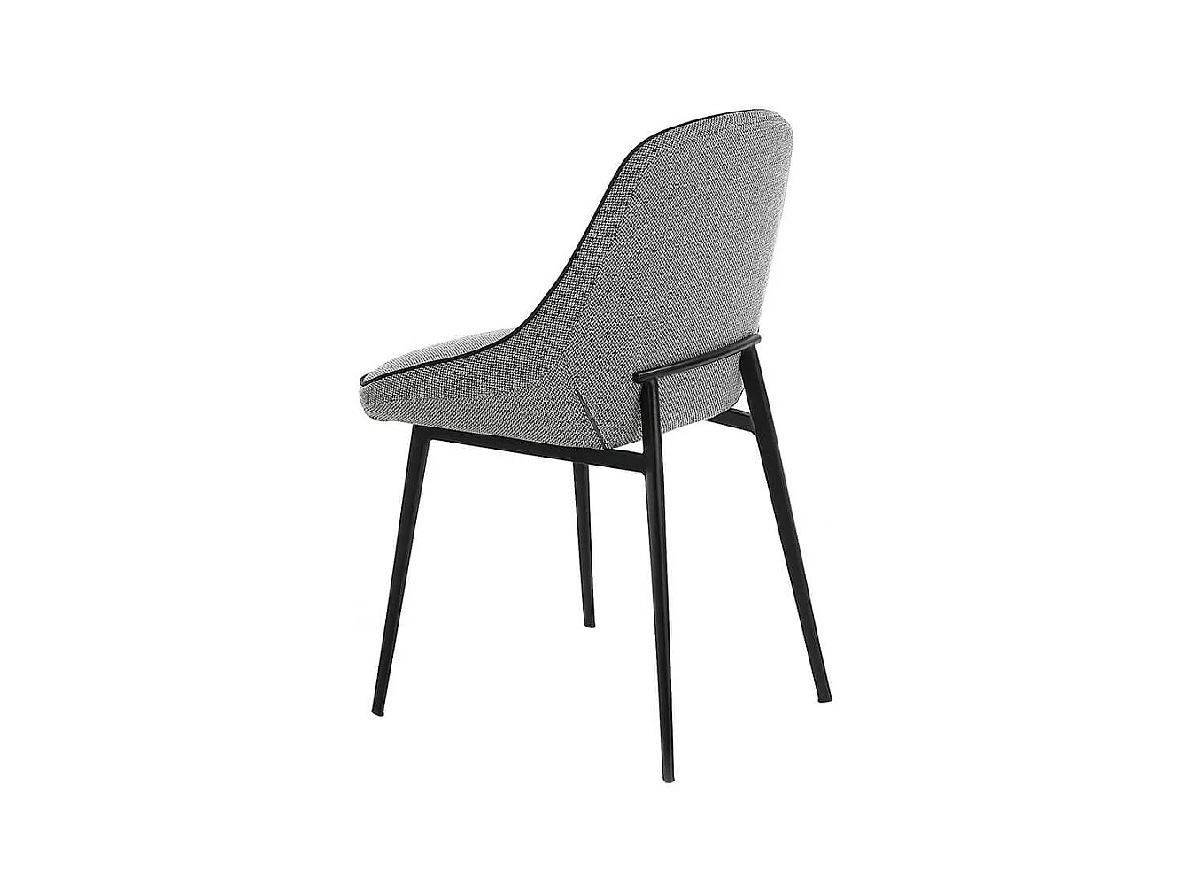 Chaise en tissu gris et pieds en acier noir Kabesa - Lot de 2-Couleur MIRAGE 45
